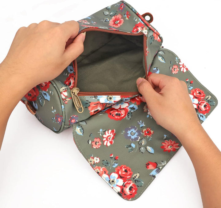 Tourbn Tourbon Fahrradtasche für Lenker, wasserdicht, Blumenmuster, T-LP00058-FL, 27*13 cm Grün (Blu