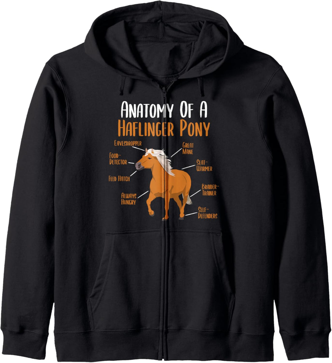 Anatomy of a Haflinger Pony - Haflinger Pferd Kapuzenjacke