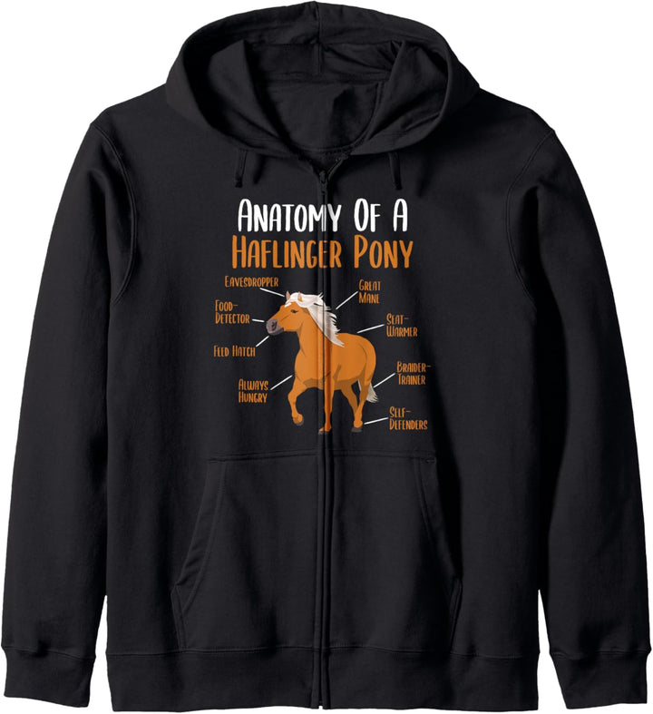 Anatomy of a Haflinger Pony - Haflinger Pferd Kapuzenjacke