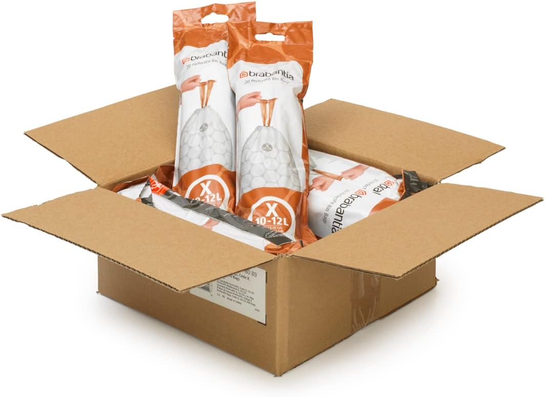 Brabantia Müllbeutel, Weiss, 200 Bags Weiss - Code X 200 stück (1er Pack), Weiss - Code X 200 stück
