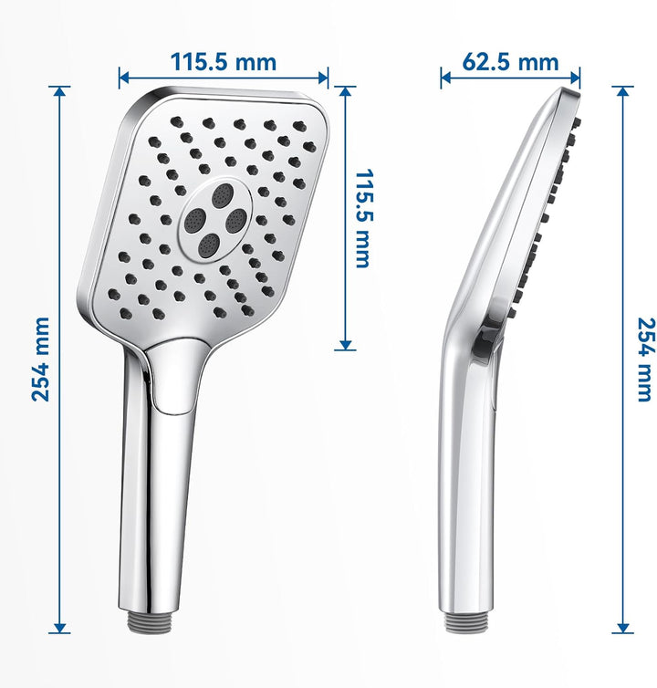 Auralum Duschkopf Wassersparend, Handbrause Duschkopf XXL, Duschbrause Hochdruck, Brausekopf gross m