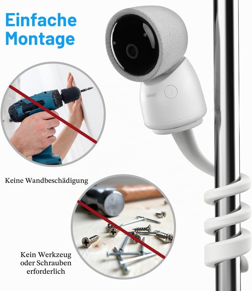 HOLACA Babyphone Halterung Babykamera-Halterung für Arenti Babyphone mit Kamera (Flexibler Halter),