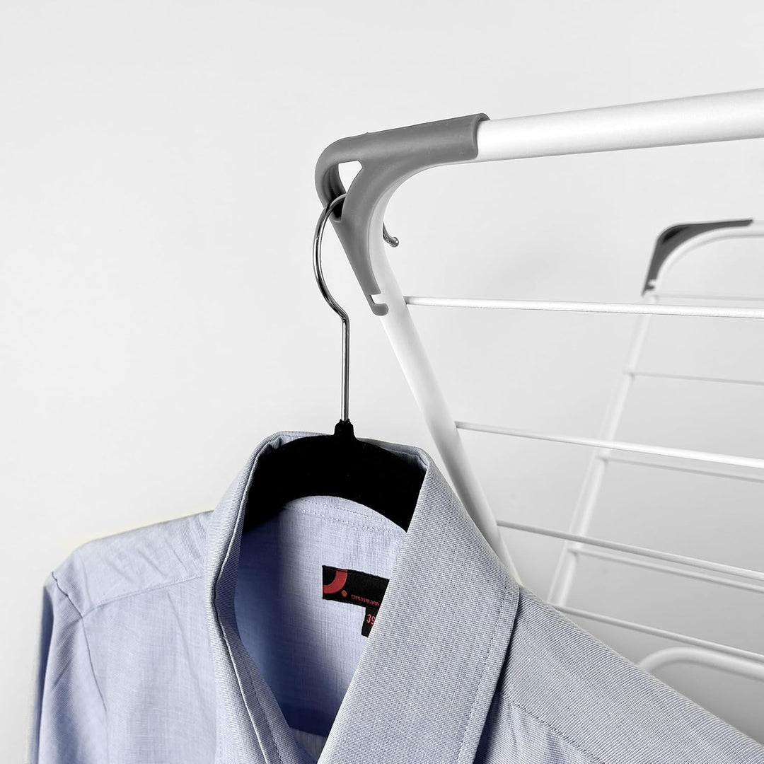 Rörets Wäscheständer Rise White - Pop-Up-Konstruktion - Sicherheitssperre - 61x49x140 cm - 18 m Troc