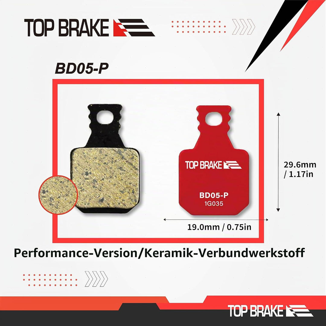 Top Brake Scheibenbremsbeläge Fahrrad für MAGURA MT5/ MT7/ MT5E/MT7 PRO/MT Trail Front (Stift enthal