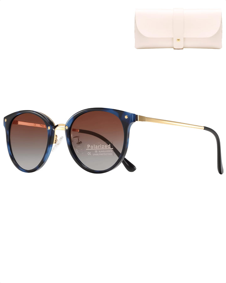Polarisierte Sonnenbrille Damen Herren,Vintage Elegant Metallrahmen UV400-Schutz Outdoor Für Fahren