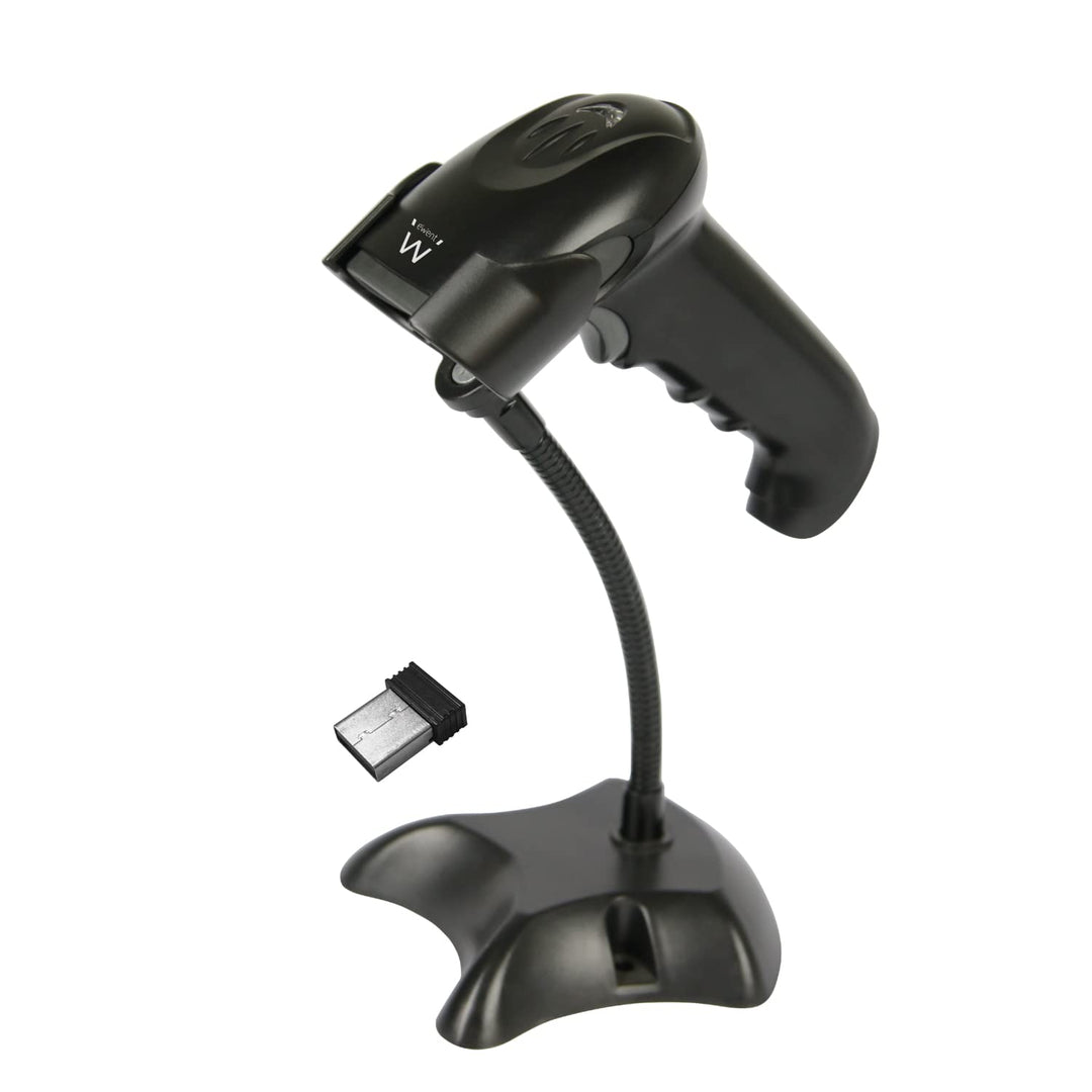 Ewent EW3431 Drahtloser 1D- und 2D-Barcode-Leser, kabelgebundener USB-Barcode-Leser, drahtloser Barc