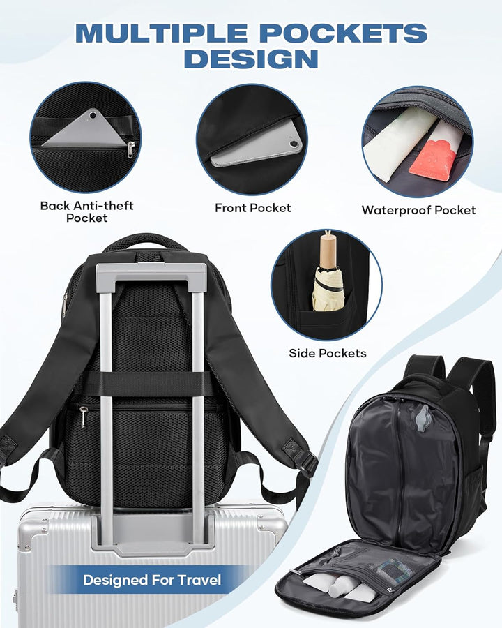 SZLX Grosser Reiserucksack Damen,Vakuum Rucksack mit Pumpe Ryanair Handgepäck 40x30x20 Herren, Wizza