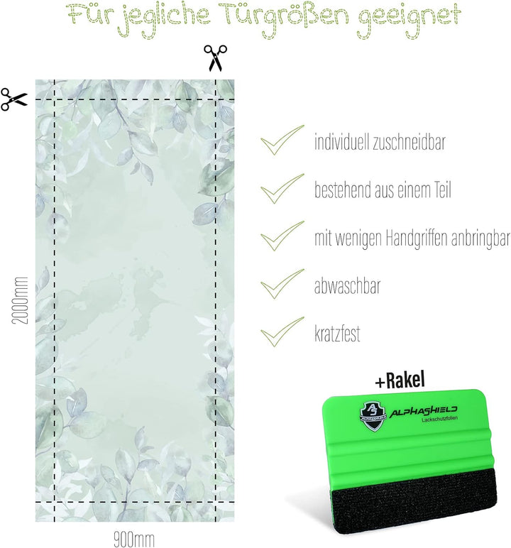 Finest Folia Türfolie 90x200 cm Türtapete Türposter Folie für Tür Wohnzimmer Kinderzimmer Küche Türa