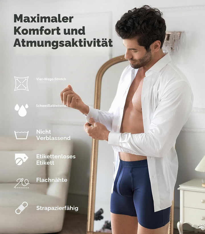 DAVID ARCHY Herren Boxershorts Mehrfachpack, Stretcken Klassischer Retroshorts, Unterhosen Männer, 5