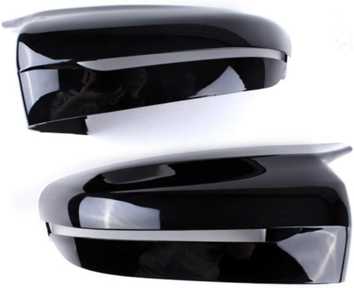GSRECY Schwarz glänzend Seitenspiegel Abdeckkappen Kompatibel mit 2017-2020 BMW G30 G31 G20 G11 G12
