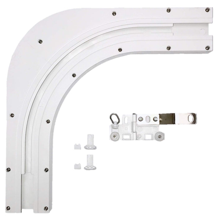 ABALON Angle, 90º oder 135º, Weiss, mit artikuliertem Master Carrier, elektrische vorhänge, elektris