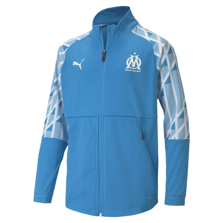 PUMA Jungen Olympique Marsella Temporada 2020/21-Stadium Jacket Jr Bleu Azur Whit Weste 128 Rot, 128