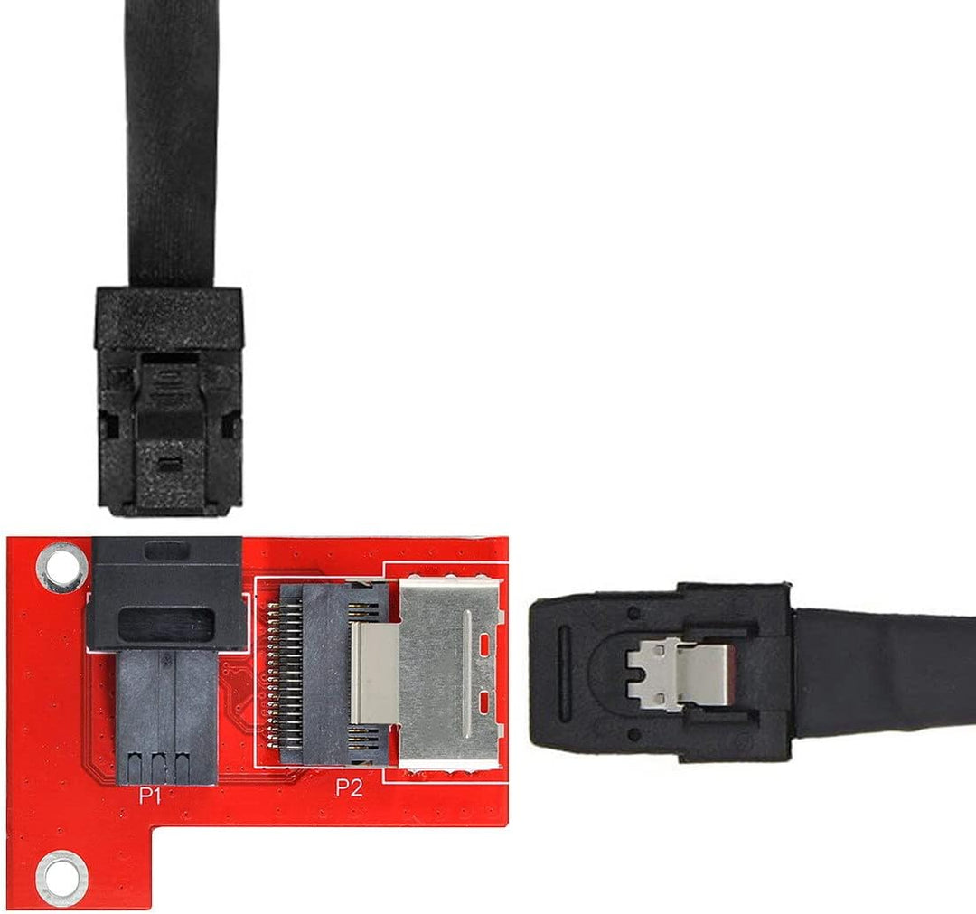 CY PCI-Express 4.0 Mini SAS SFF-8087 auf SAS HD SFF-8643 PCBA Buchse Adapter mit Halterung Red SFF-8