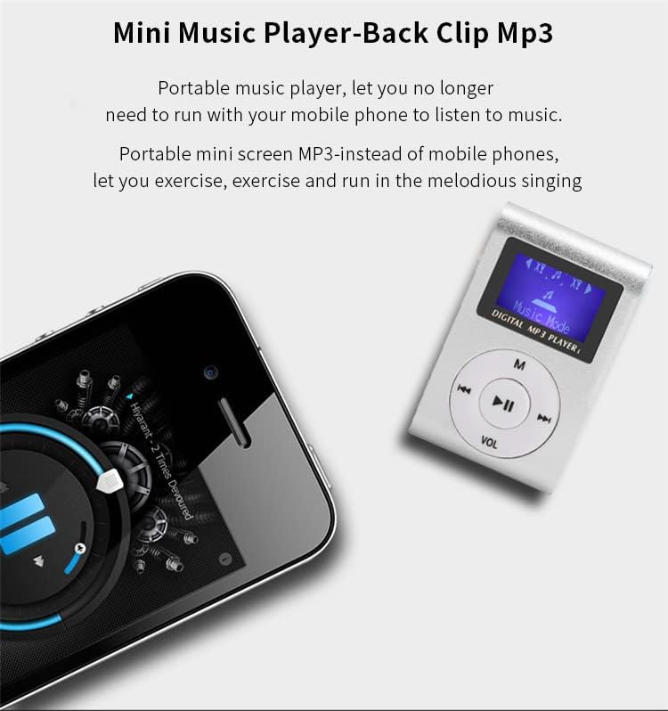 Mini-MP3-Player, Tragbarer Musik-Player, mit LCD-Bildschirm, Speicherkartenunterstützung, Maximale U