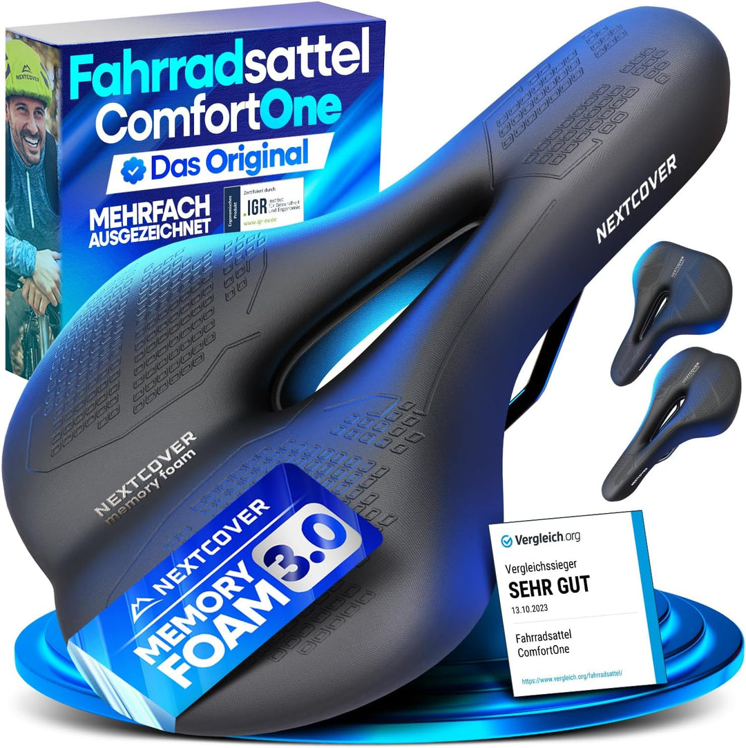 NEXTCOVER® Fahrradsattel mit Memory-Foam 2.0 und [Volume-Air] Federung I maximaler Fahrkomfort I erg
