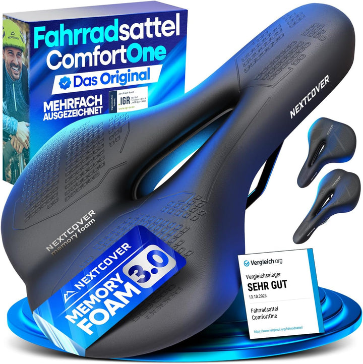 NEXTCOVER® Fahrradsattel mit Memory-Foam 2.0 und [Volume-Air] Federung I maximaler Fahrkomfort I erg
