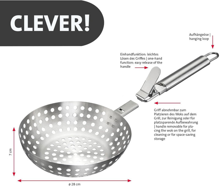Westmark Grillwok – Ideal für die Zubereitung grösserer Mengen leckeren Grillgemüses, langlebig, spü