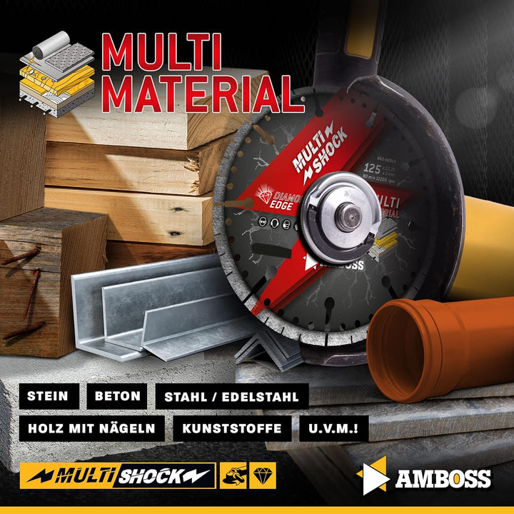 Amboss MultiShock - Diamant-Trennscheibe Ø 230 mm x 22,2 mm - Universal/Allround | Segmenthöhe: 10 m