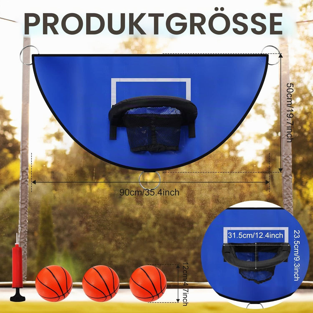 Trampolin Basketballkorb, Abreissrand zum Eintauchen TrampolinBasketballaufsatz mit Mini Basketbälle