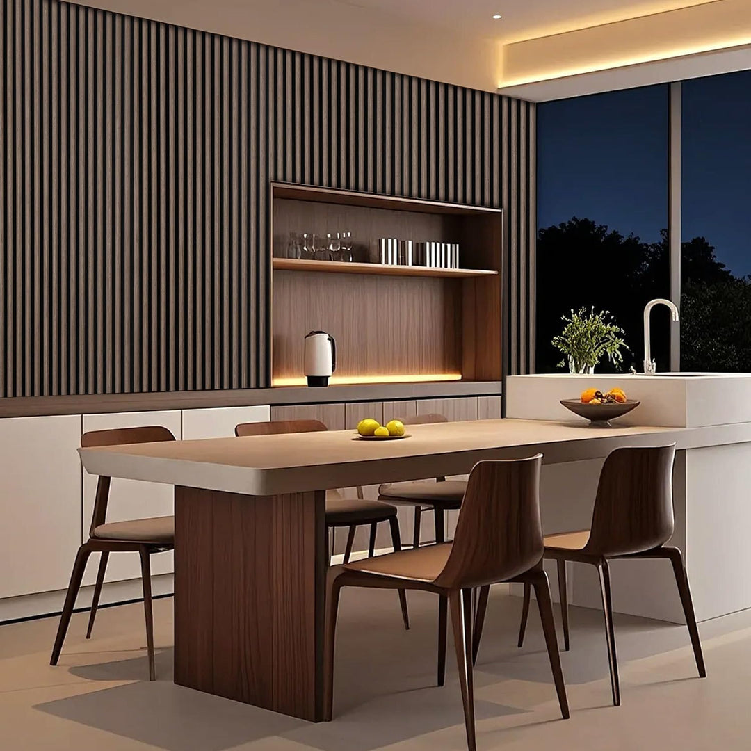 2X Akustikpaneele 120×60cm – 1,44 m² 3D Halbrunde Holzlamellen Wandpaneele auf MDF & Akustikfilz, Mo