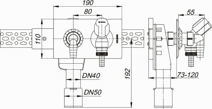 Dallmer Wandeinbau Waschgeräte Siphon