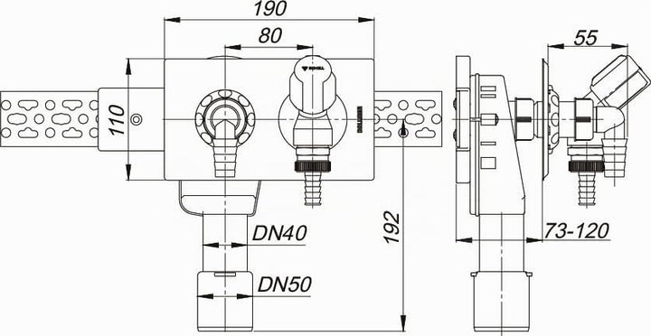 Dallmer Wandeinbau Waschgeräte Siphon