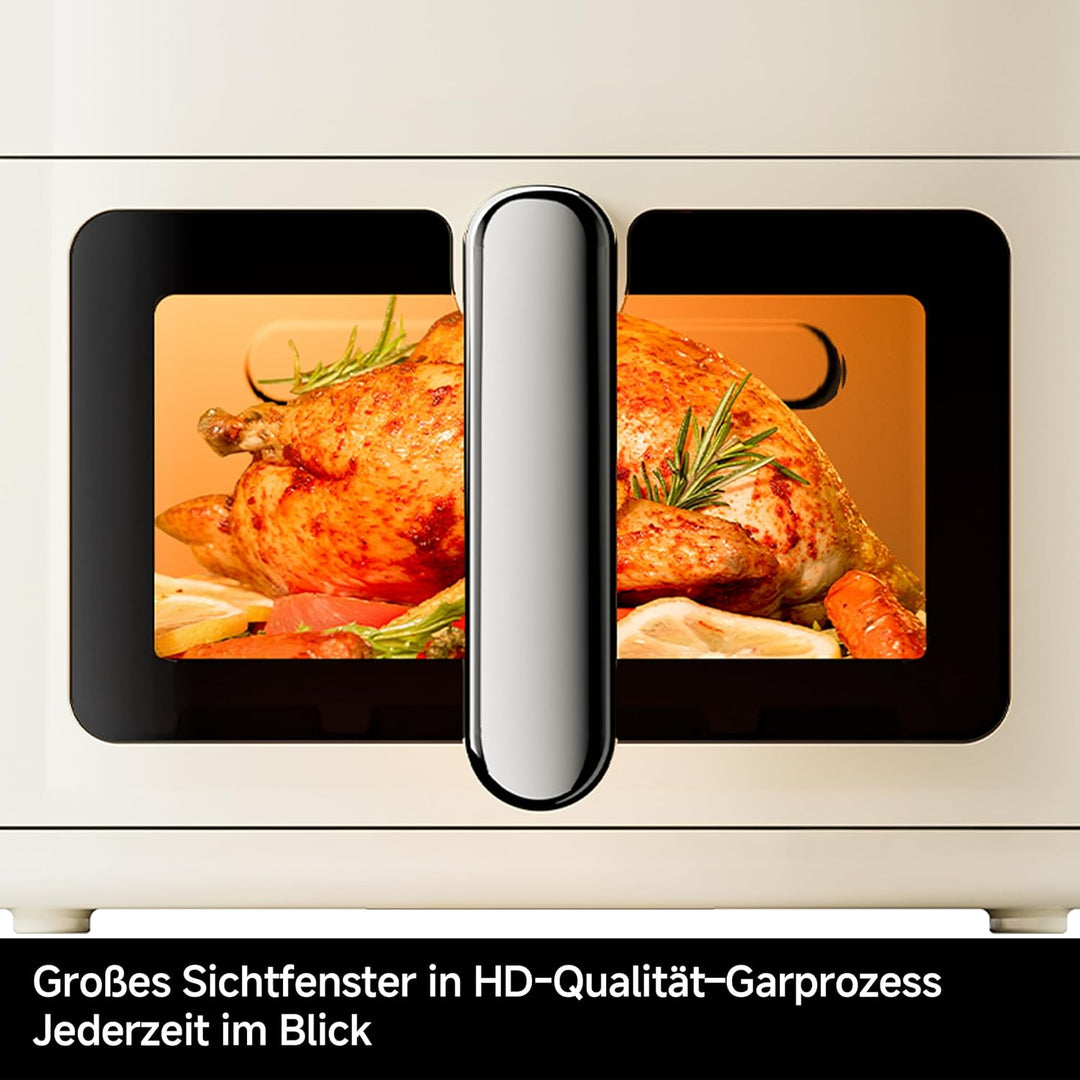 SIMPLUS Heissluftfritteuse 6,5 L, Airfryer XL mit Sichtfenster, 1500 W, extra schlankes Design, Touc