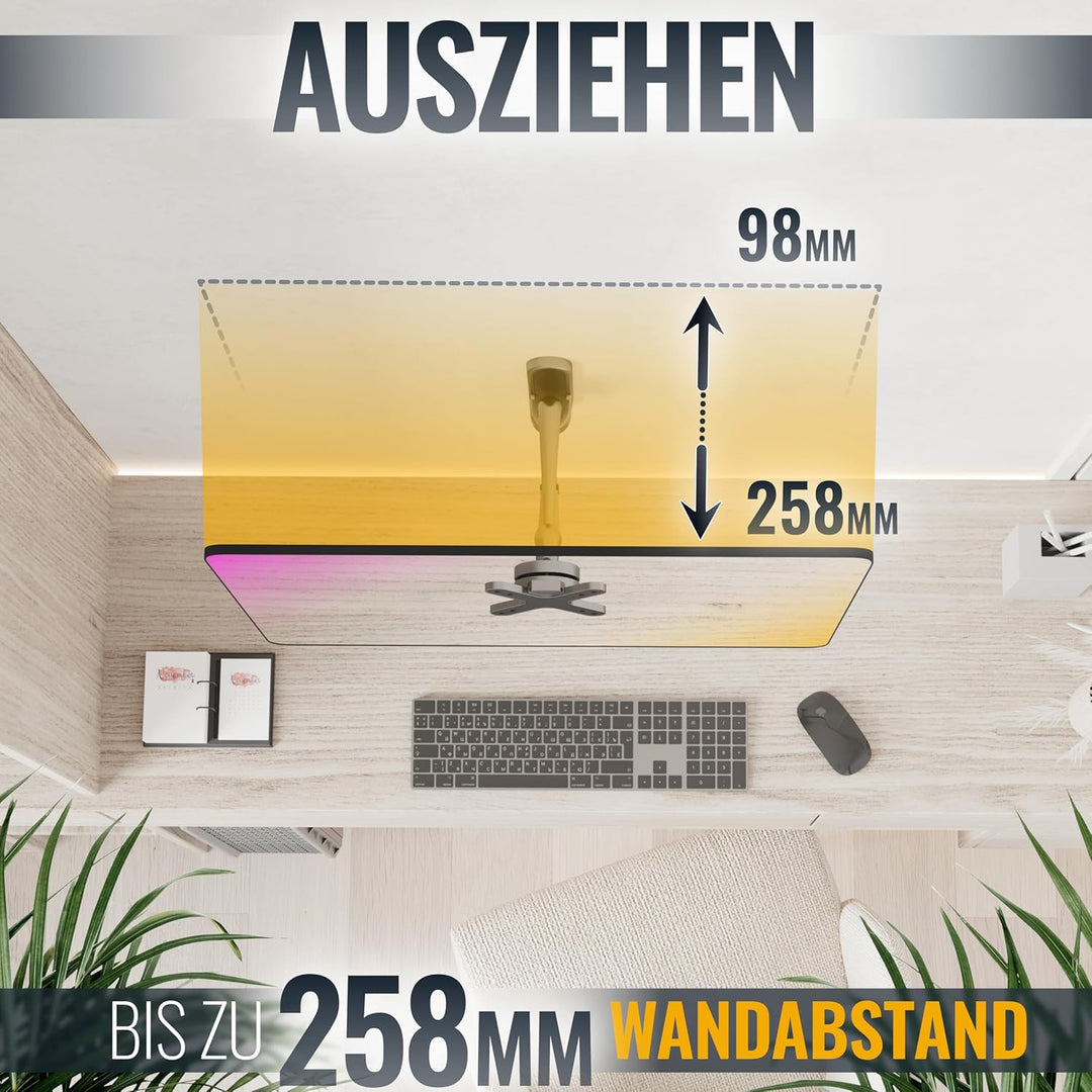 RICOO TÜV geprüfte PC Monitor Wandhalterung Schwenkbar Neigbar Universal für Bildschirm 13-19-24-27-