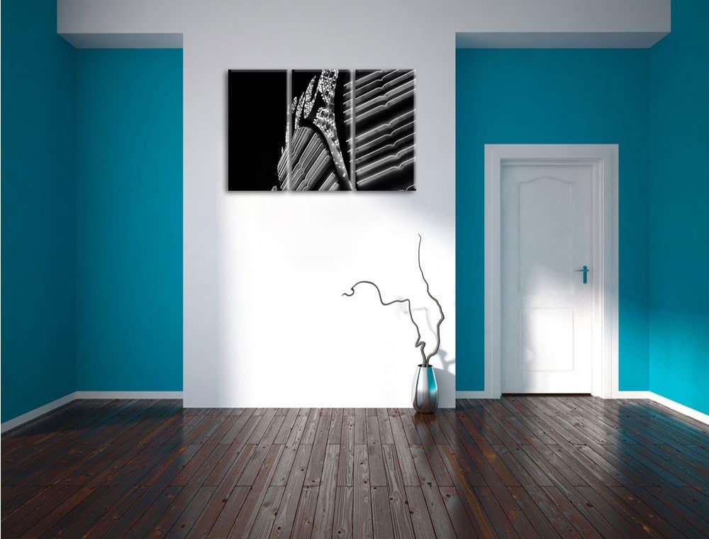 Pixxprint Dark Lichtreklame als Leinwandbild/Grösse: 3 Teilig (120x80) / Wandbild/Kunstdruck/fertig