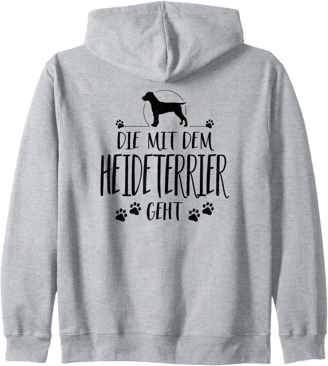 Die mit dem Heideterrier geht Hund lustig Hundespruch Kapuzenjacke