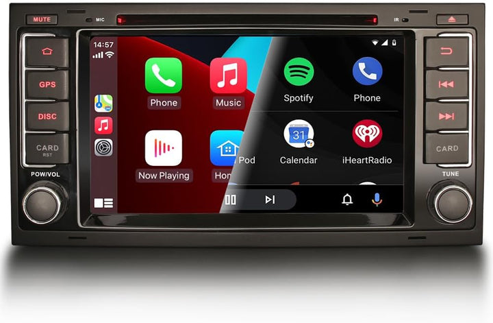 Erisin 7 Zoll 8-Kern 4GB RAM+64GB ROM Android 14 Autoradio Stereo GPS Navigation für VW T5 Multivan