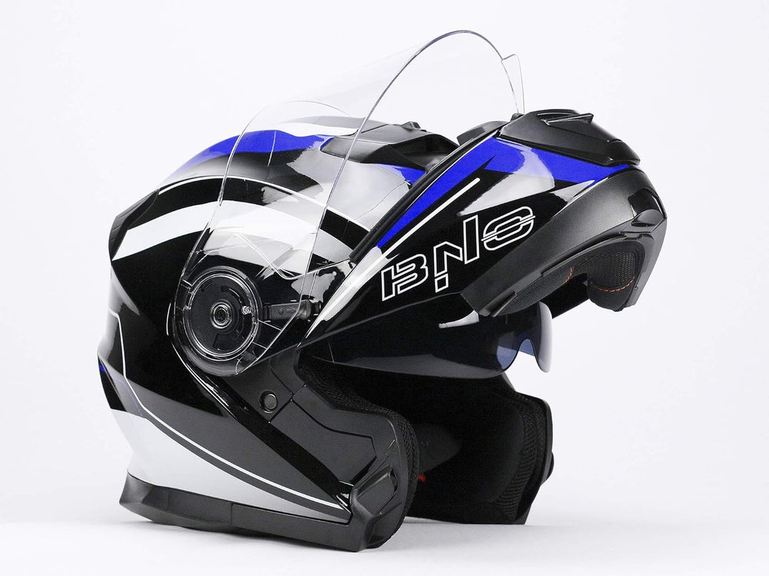 BNO Flip-2 Flup Up Helm Klapphelm Madular Helm (L, Blau Schwarz) L Blau Schwarz, L Blau Schwarz