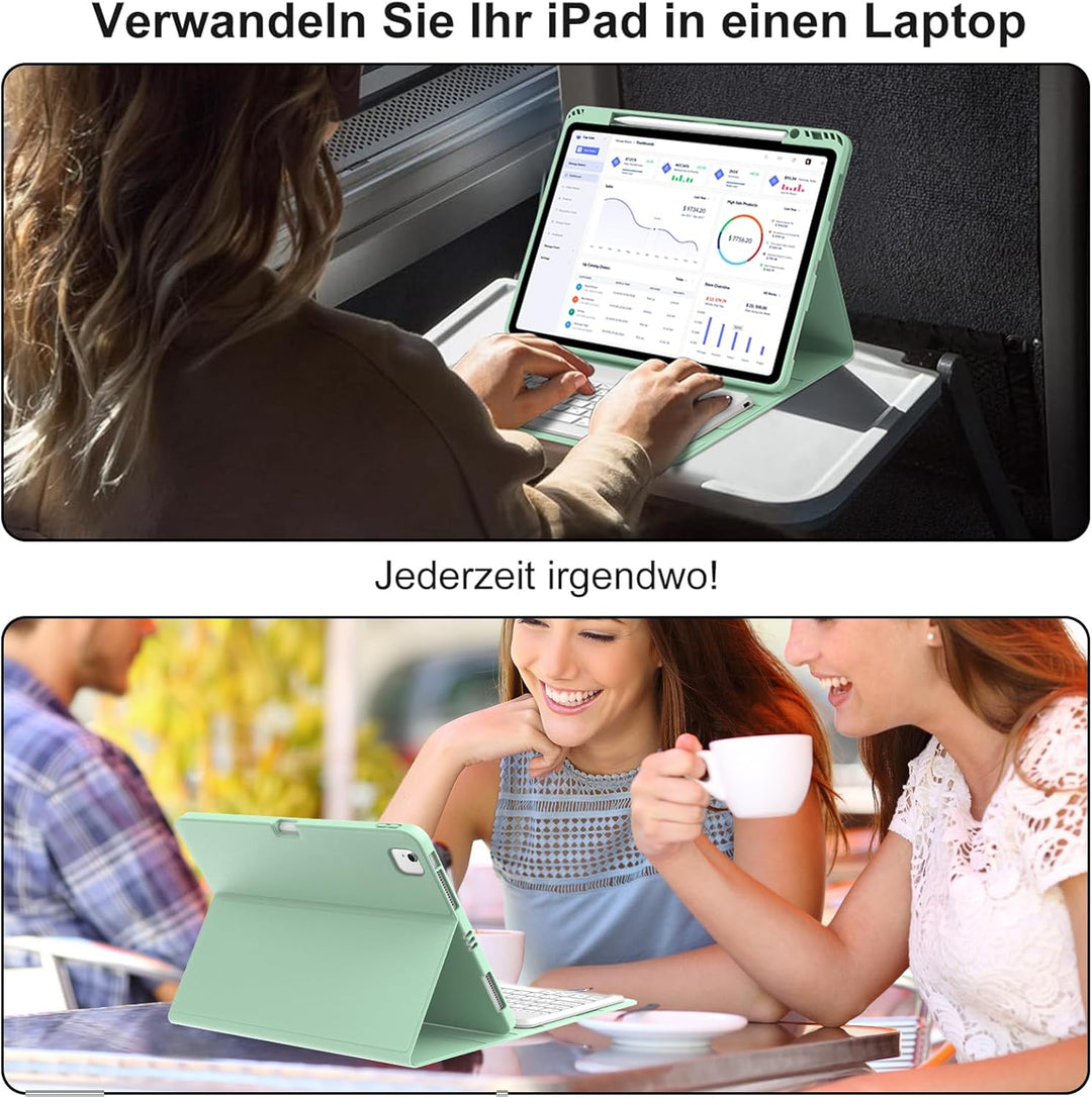 Tastatur Hülle für iPad Air 13 Zoll 2025 M3/2024 M2, QWERTZ Deutsches Magnetisch Abnehmbare Keyboard
