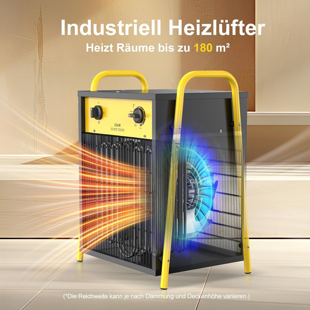 Elektroheizer Heizlüfter Grosse Räume Bauheizer 22kw Elektro Heizstrahler mit Thermostat Elektrisch