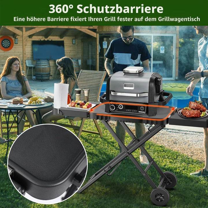 Tragbarer Grillwagen für Ninja Woodfire, Weber, Blackstone, Nexgrill, Traeger und den meisten tragba