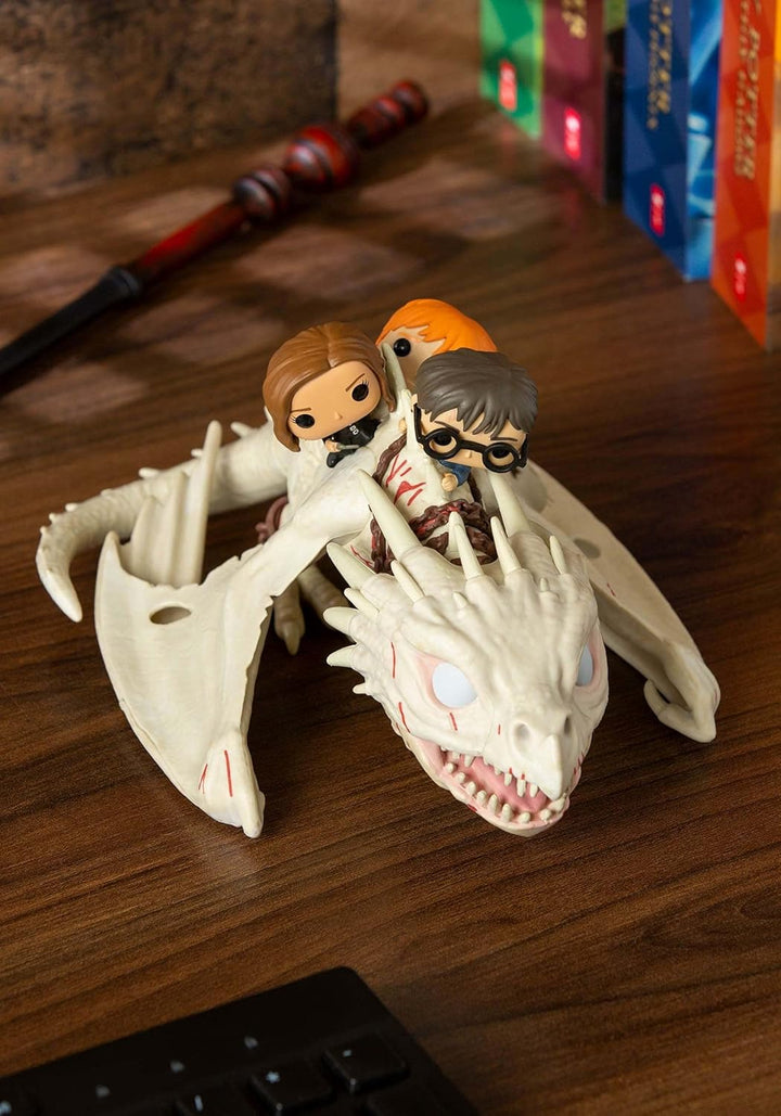 Funko 50815 POP Ride Potter-Dragon w/Harry, Ron, & Hermione Sammelbares Spielzeug, Mehrfarben