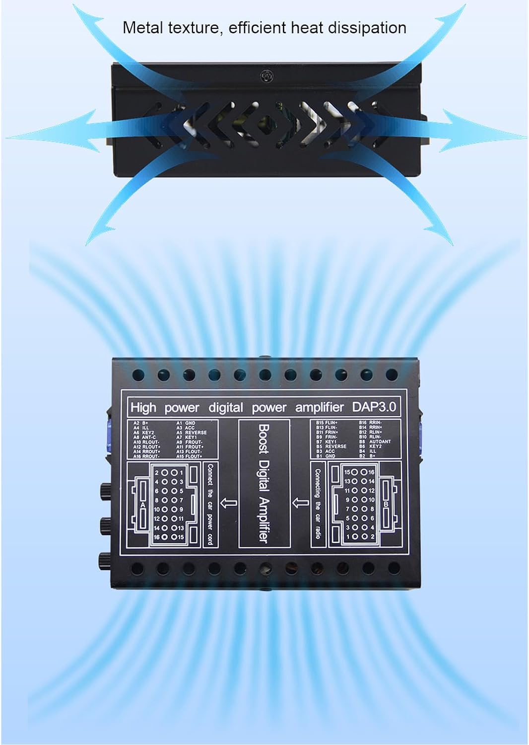 Stabiler Auto-DSP-Verst?rker der Klasse AB, DC12V-Auto-Leistungsverst?rker Soundsysteme, 2/4-Ohm-kom