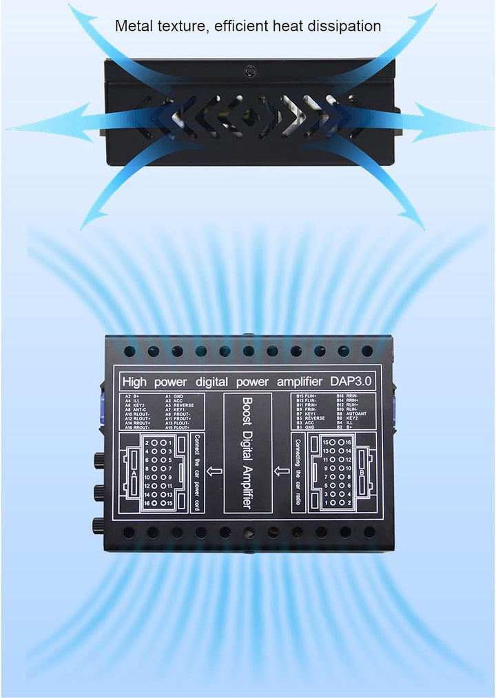 Stabiler Auto-DSP-Verst?rker der Klasse AB, DC12V-Auto-Leistungsverst?rker Soundsysteme, 2/4-Ohm-kom