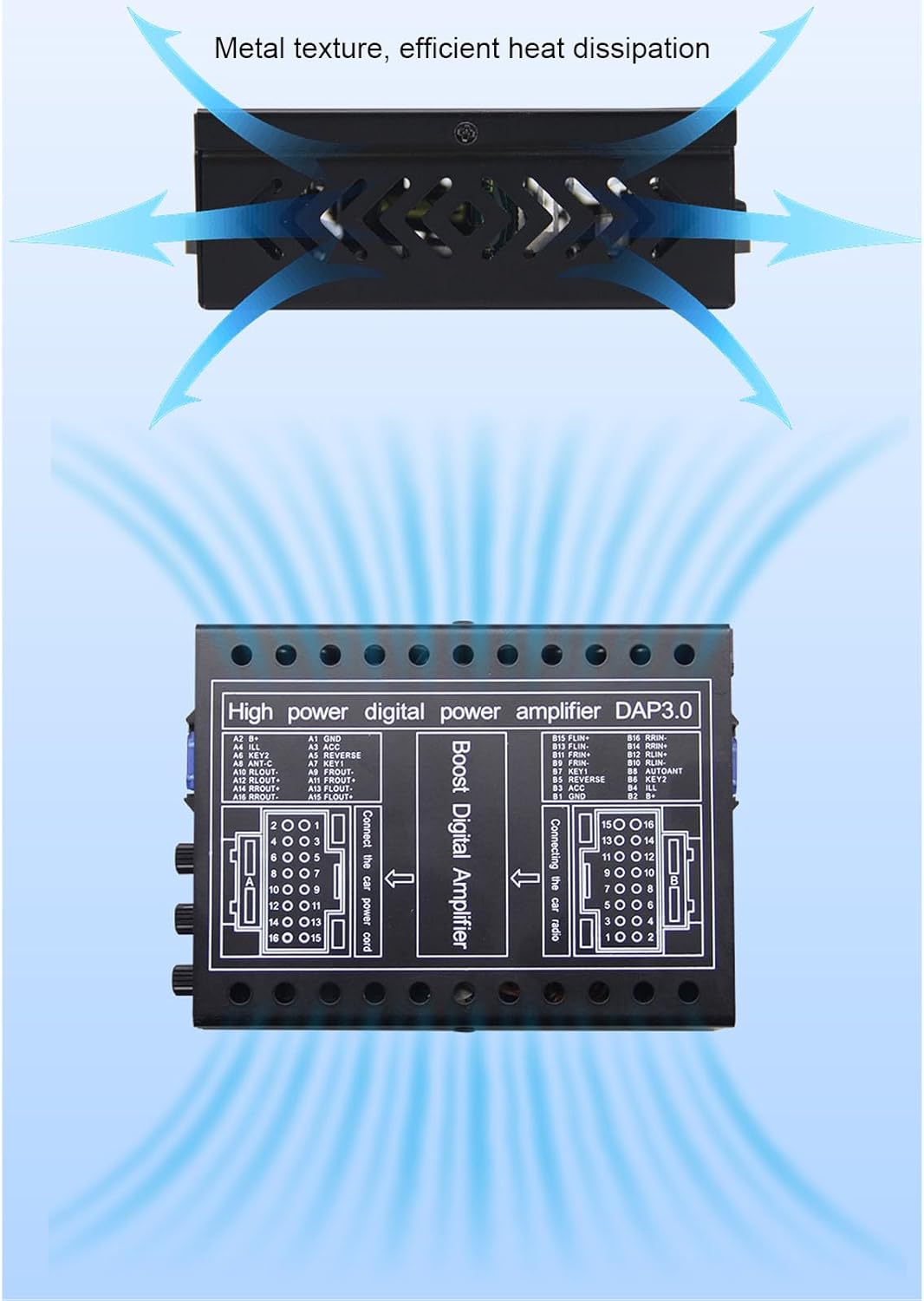 Stabiler Auto-DSP-Verst?rker der Klasse AB, DC12V-Auto-Leistungsverst?rker Soundsysteme, 2/4-Ohm-kom