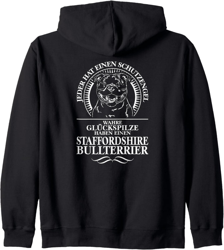 Staffordshire Bullterrier Schutzengel Hund Hunde Hundespruch Kapuzenjacke