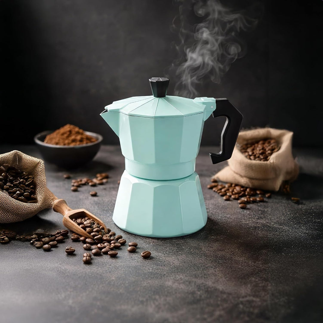 STONELINE Espressokocher Induktion aus Aluguss 170 ml, 4 Tassen, für alle Herdarten, Italienischer K