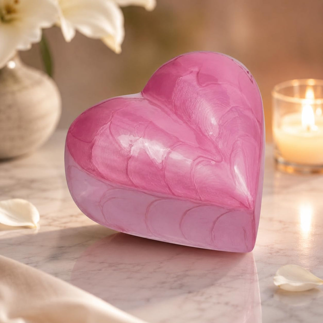 Urn for Ashes Funeral Cremation Memorial Keepsake Heart Love Urns Decorative Alloy (Pink, 3") RHM01-