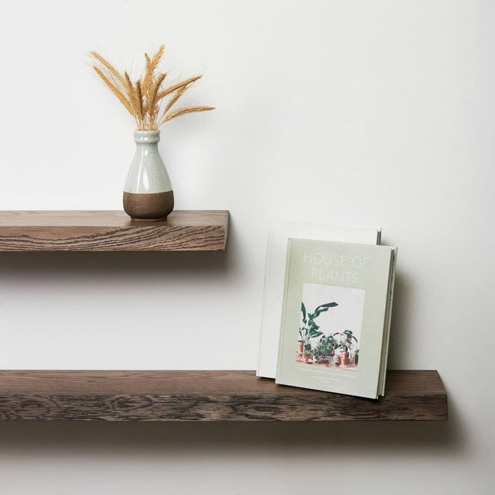 1 Original BestLoft® Wandregal Ruby mit Baumkante aus Eiche Wandboard Dunkel (100cm, Baumkante) Baum