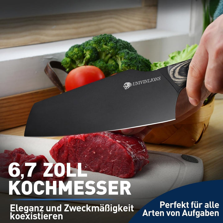 Küchenmesser Set 2-tlg Titanbeschichtet - Extrem scharfe Kochmesser für Profis & Hobbyköche, Ausbein