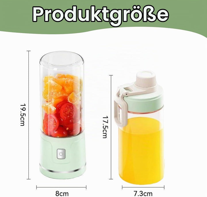 Tragbarer USB-Smoothie-Mixer mit 450ml Glasbecher: Perfekter Mini-Mixer für frische Säfte, Shakes, S