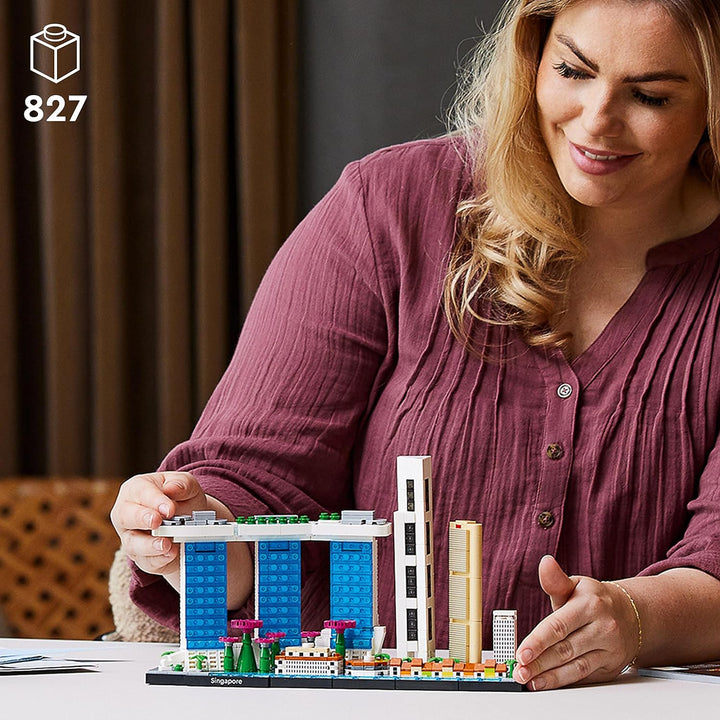 LEGO 21057 Architecture Singapur Modellbausatz für Erwachsene, Skyline-Kollektion, Home Deko zum Bas