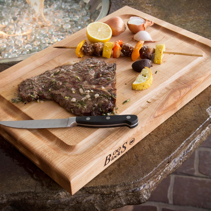 Boos Blocks® BBQBD Pro Chef Ahorn Schneidebrett von John Boos - 46 x 31 x 4 cm - mit Saftrille, beid