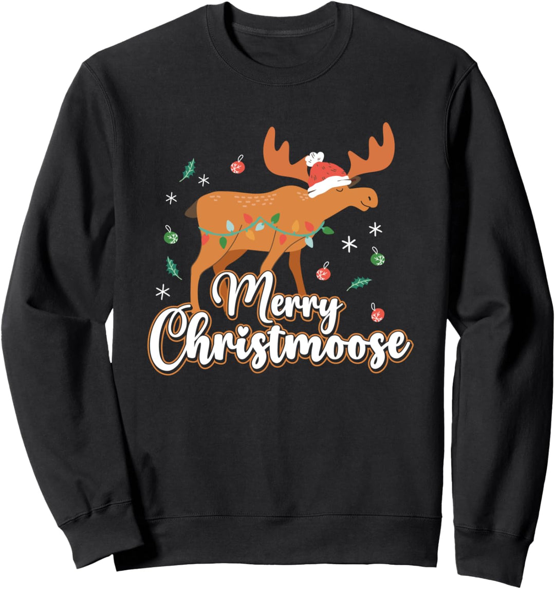 Merry Christmoose Weihnachten X-Mas Herren Damen Sweatshirt