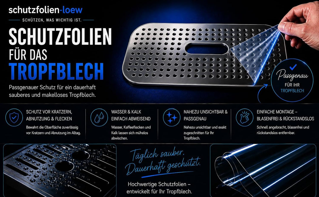 5 x Schutzfolie für Tchibo Esperto2 Caffè | Tassenablage | Tropfblech, 5 x Schutzfolie