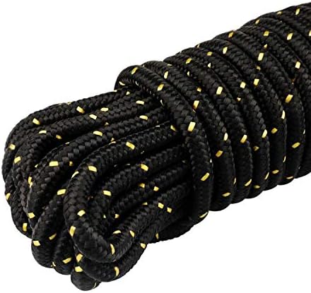 G2PLUS 8mm Paracord Seil, Schwarz Nylonseil, 20M Multifunktional Outdoor Seil, Kletterndes Zugbinde